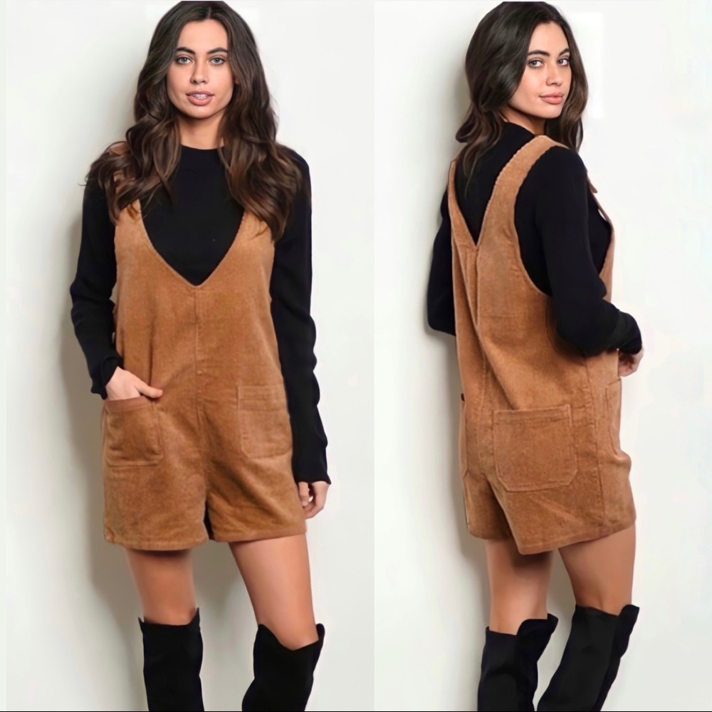 Zara Corduroy Short Overalls